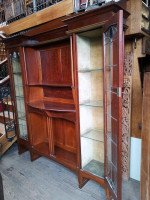 Liberty & Co., A Mahogany Display Cabinet with Floral Mother of Pearl Decoration - Thumbnail 3