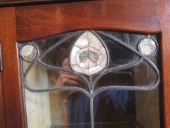 Liberty & Co., A Mahogany Display Cabinet with Floral Mother of Pearl Decoration - Thumbnail 8