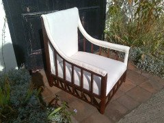 Aesthetic Movement Anglo-Japanese Mahogany Armchair with Lattice Work Details - Thumbnail 2