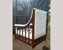 Aesthetic Movement Anglo-Japanese Mahogany Armchair with Lattice Work Details - Thumbnail 7