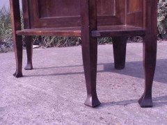 Secessionist Style Walnut Corner Display Cabinet with Stylized Brass Handles - Thumbnail 10