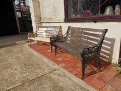Dr C Dresser for Coalbrookdale Two Medieval Pattern Cast Iron Garden Benches - Thumbnail 2
