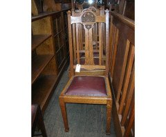 Shapland & Petter, a Set of Six Arts & Crafts Oak Dining Chairs with Two Carvers - Thumbnail 2