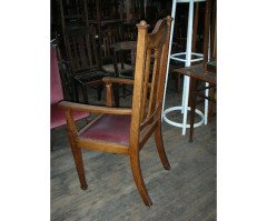 Shapland & Petter, a Set of Six Arts & Crafts Oak Dining Chairs with Two Carvers - Thumbnail 3