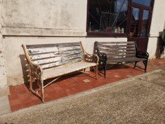 Dr. C. Dresser for Coalbrookdale Two Medieval Pattern Cast Iron Garden Benches - Thumbnail 5