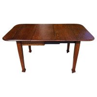 Arts & Crafts Oak Drop Leaf/Draw Leg, Extending Dining Table To Seat Six - Thumbnail 1