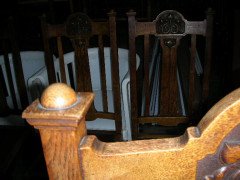 Shapland & Petter, a Set of Six Arts & Crafts Oak Dining Chairs with Two Carvers - Thumbnail 5