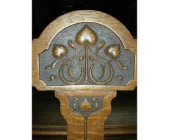 Shapland & Petter, a Set of Six Arts & Crafts Oak Dining Chairs with Two Carvers - Thumbnail 6