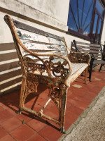 Dr. C. Dresser for Coalbrookdale Two Medieval Pattern Cast Iron Garden Benches - Thumbnail 7