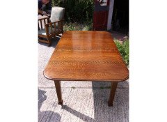 Arts & Crafts Oak Drop Leaf/Draw Leg, Extending Dining Table To Seat Six - Thumbnail 4