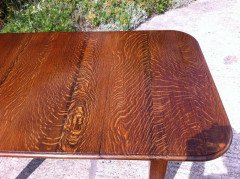 Arts & Crafts Oak Drop Leaf/Draw Leg, Extending Dining Table To Seat Six - Thumbnail 5