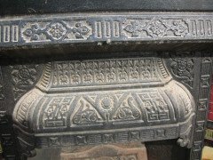 Aesthetic Movement Cast Iron Tiled Fire Insert with Hand Painted Sailing Scenes - Thumbnail 2