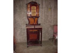 Art Nouveau Carved Walnut Inlaid & Glazed Salon Cabinet by Louis Majorelle - Thumbnail 2