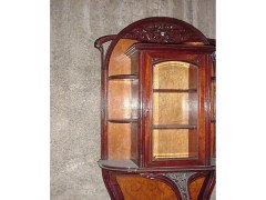 Art Nouveau Carved Walnut Inlaid & Glazed Salon Cabinet by Louis Majorelle - Thumbnail 4