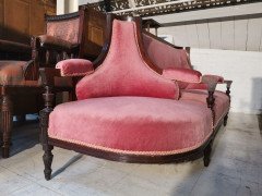 H W Batley Attri, Collinson & Lock. An Aesthetic Movement Rosewood Courting Sofa - Thumbnail 4