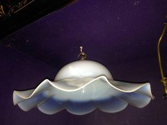 A Large and Impressive Pair of Arts and Crafts Vaseline/ Uranium Glass Shades - Thumbnail 2