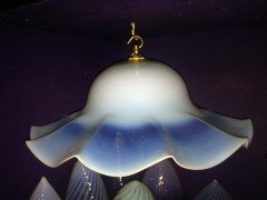 A Large and Impressive Pair of Arts and Crafts Vaseline/ Uranium Glass Shades - Thumbnail 3