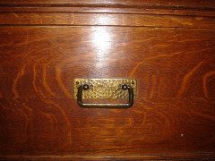 Shapland & Petter, Arts & Crafts Oak Treble Wardrobe with Floral Carved Details - Thumbnail 7