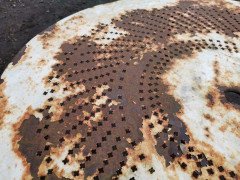 French Art Deco Iron Cafã© or Bistro Circular Dining Table with Perforated Top - Thumbnail 8