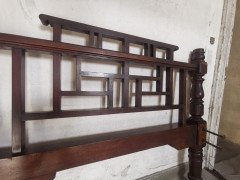 E. W. Godwin Style Rare Anglo- Japanese Walnut Double Bed with Lattice Work Details - Thumbnail 7