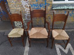 Liberty & Co, William Birch, Arts & Crafts Armchair & Two Differing Side Chairs - Thumbnail 3