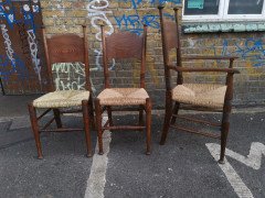 Liberty & Co, William Birch, Arts & Crafts Armchair & Two Differing Side Chairs - Thumbnail 7