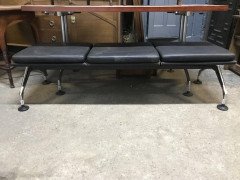 Antonio Citterio for Vitra Chrome and Black Leather Window Seat or Bench - Thumbnail 5