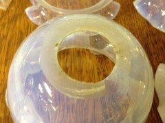 A Set of Six Arts and Crafts Vaseline/Uranium Glass Shades with pleated details - Thumbnail 9