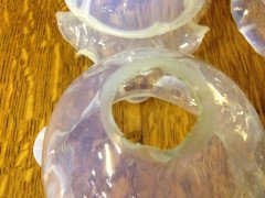 A Set of Six Arts and Crafts Vaseline/Uranium Glass Shades with pleated details - Thumbnail 10