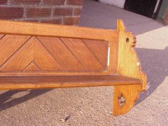 Charles Bevan Style a Gothic Revival Hanging Oak Shelf with Through Tenon Joints - Thumbnail 2