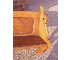 Charles Bevan Style a Gothic Revival Hanging Oak Shelf with Through Tenon Joints - Thumbnail 3