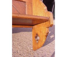 Charles Bevan Style a Gothic Revival Hanging Oak Shelf with Through Tenon Joints - Thumbnail 4