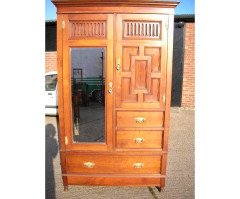 Gillows of Lancaster, an Aesthetic Movement Walnut Armoire Wardrobe Compactum - Thumbnail 2