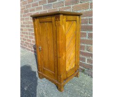 Charles Bevan Style of Gothic Revival Bedside Cab with Inlaid Details Throughout - Thumbnail 2