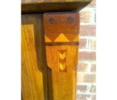Charles Bevan Style of Gothic Revival Bedside Cab with Inlaid Details Throughout - Thumbnail 6