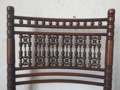 Liberty & Co. A Moorish Walnut Side Chair with Thebes Style Slung Leather Seat - Thumbnail 6