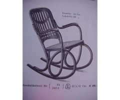 Gustav Siegel Attributed, Made by Thonet, a Bentwood & Cane Rocking Chair - Thumbnail 3