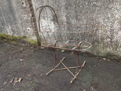 French Art Deco Decorative Iron Cot or Cradle with Canopy on Gentle Rockers - Thumbnail 3