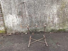 French Art Deco Decorative Iron Cot or Cradle with Canopy on Gentle Rockers - Thumbnail 4