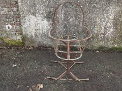 French Art Deco Decorative Iron Cot or Cradle with Canopy on Gentle Rockers - Thumbnail 5