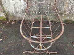 French Art Deco Decorative Iron Cot or Cradle with Canopy on Gentle Rockers - Thumbnail 6