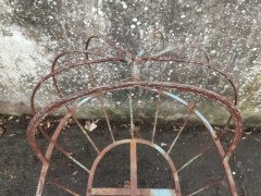 French Art Deco Decorative Iron Cot or Cradle with Canopy on Gentle Rockers - Thumbnail 7