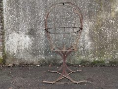 French Art Deco Decorative Iron Cot or Cradle with Canopy on Gentle Rockers - Thumbnail 8