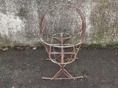 French Art Deco Decorative Iron Cot or Cradle with Canopy on Gentle Rockers - Thumbnail 9
