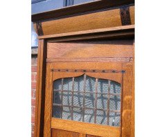 Gillow and Co. – Arts & Crafts Oak Treble Wardrobe with Ebony Floral Inlays - Thumbnail 3