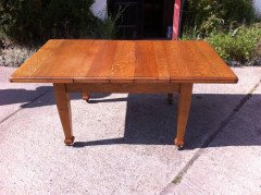Arts & Crafts Oak Extending Dining Table with a Sliding Top - Thumbnail 3