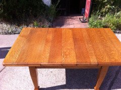Arts & Crafts Oak Extending Dining Table with a Sliding Top - Thumbnail 4