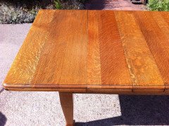 Arts & Crafts Oak Extending Dining Table with a Sliding Top - Thumbnail 6
