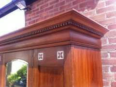 Wylie & Lochhead Arts & Crafts Oak Three- Piece Bedroom Suite with Pewter Inlays - Thumbnail 2