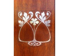Wylie & Lochhead Arts & Crafts Oak Three- Piece Bedroom Suite with Pewter Inlays - Thumbnail 3